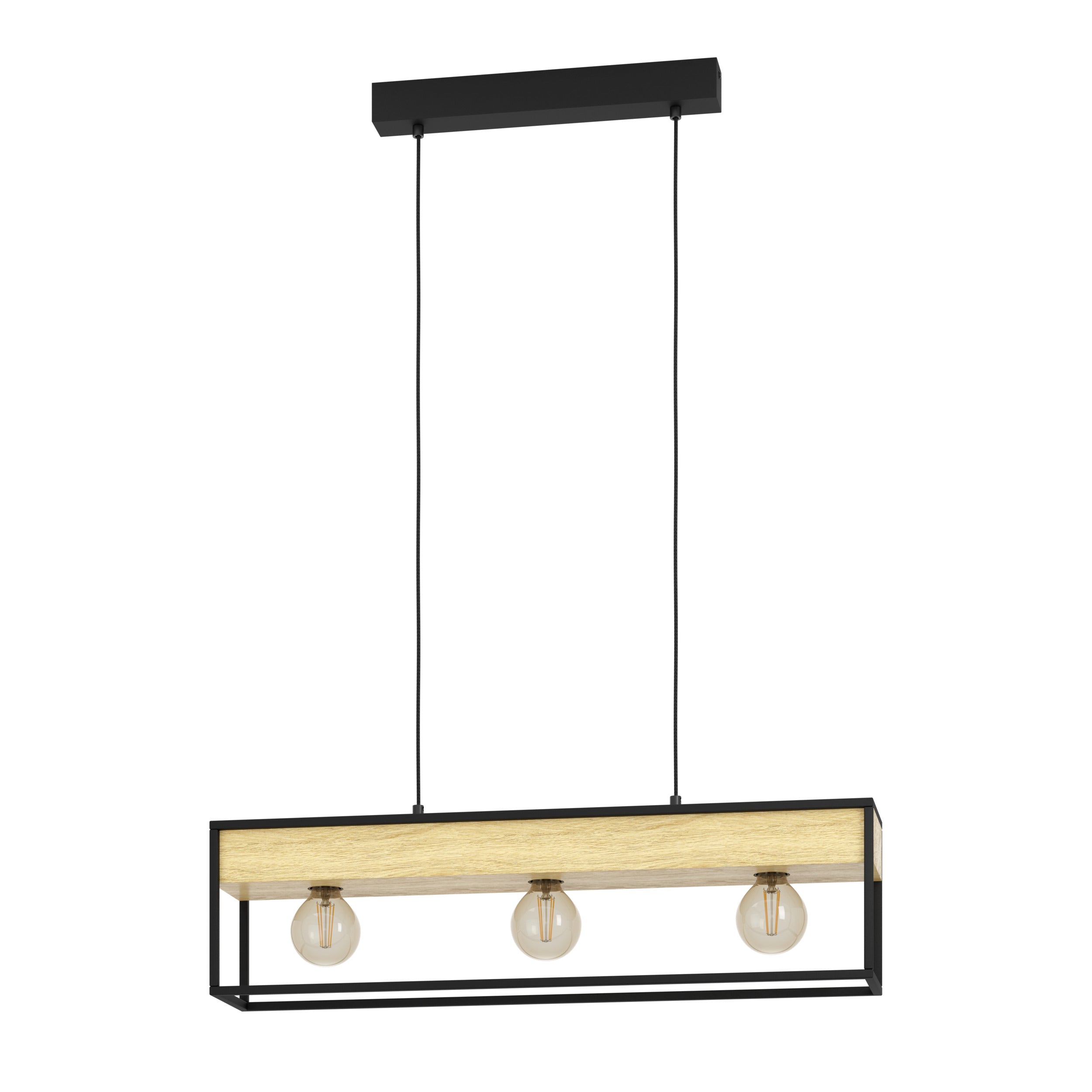 EGLO hanglamp Libertad 1 - e27 - 76 cm - zwart/bruin