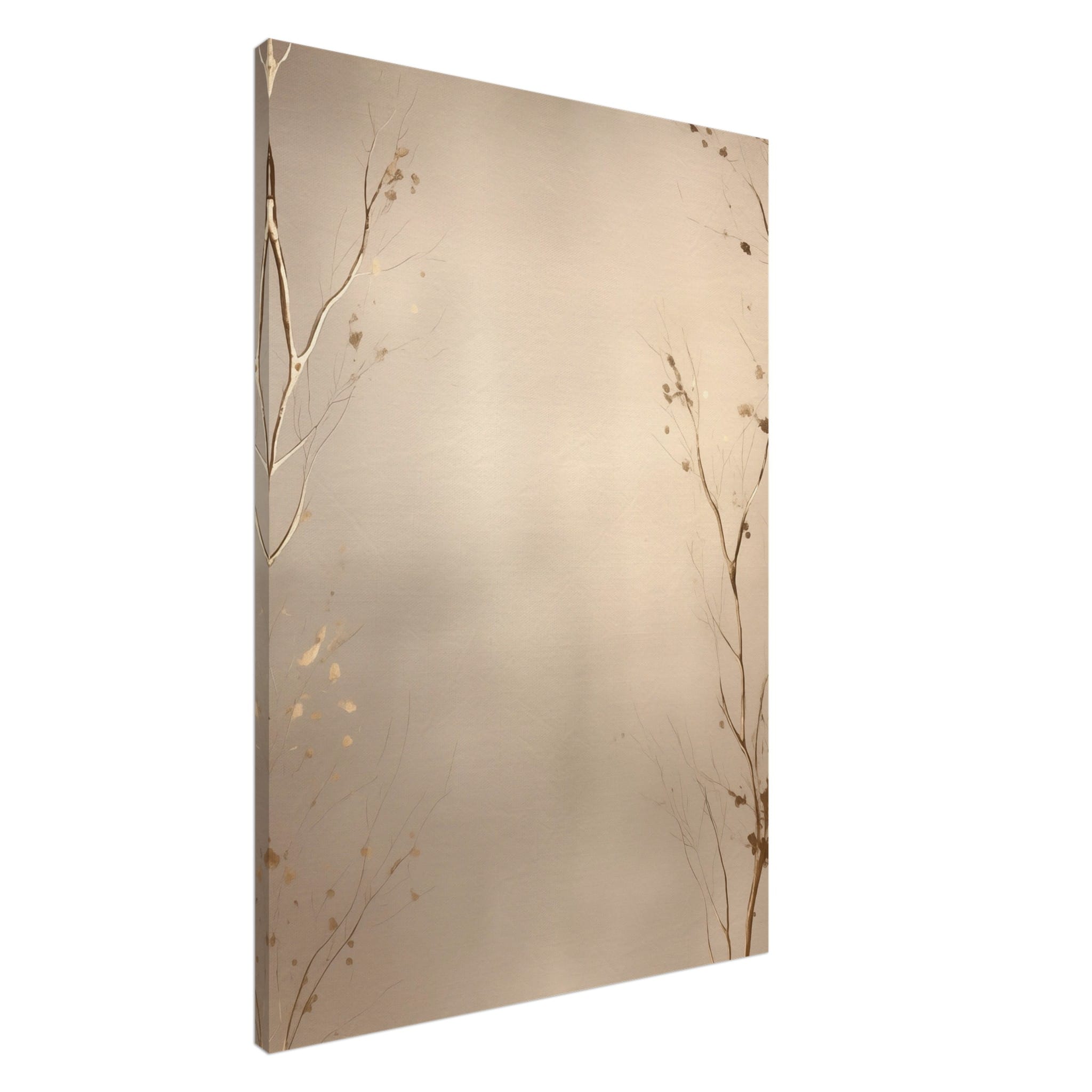 Artfulprints Canvas Abstract – Golden leafs canvas - 100x150 cm - beige