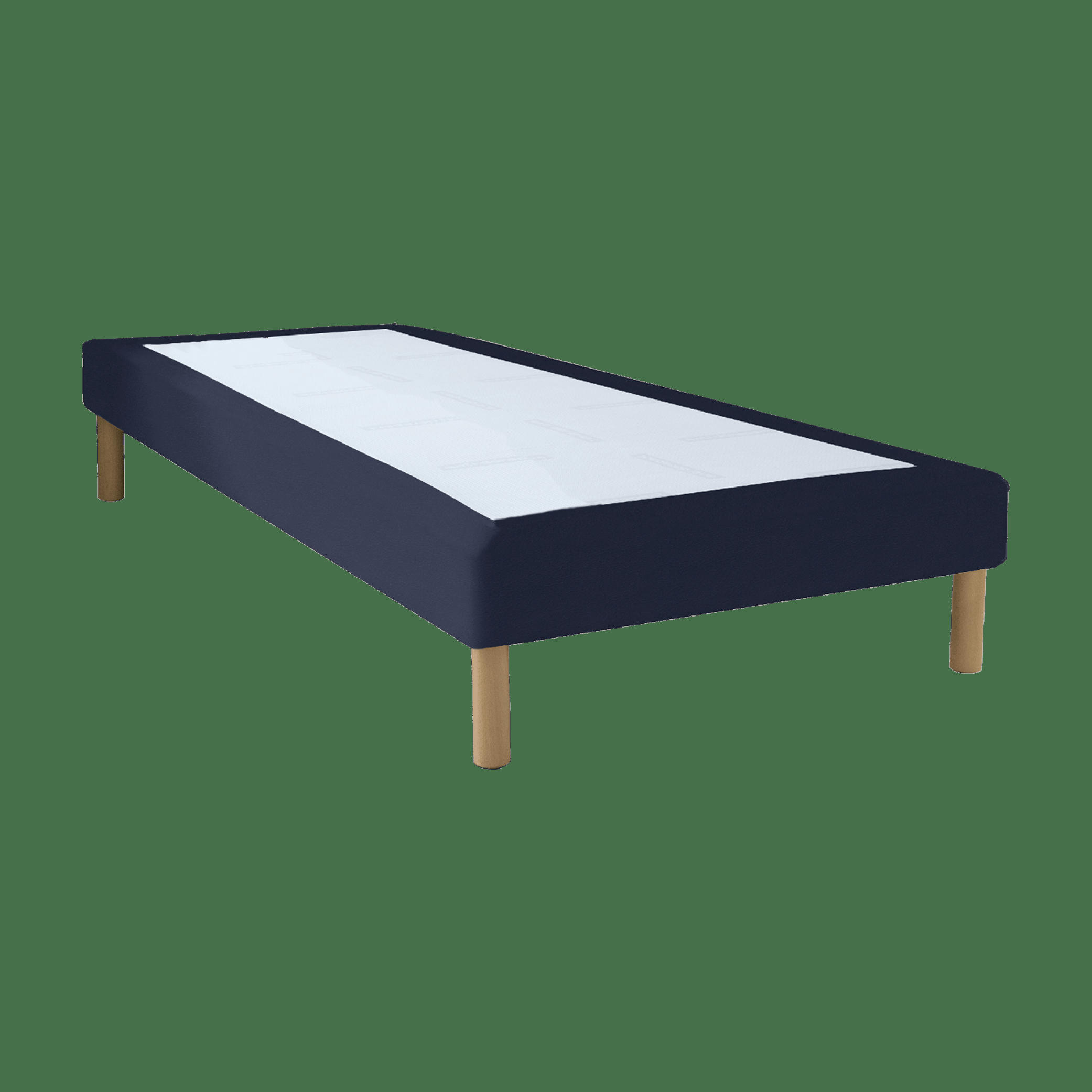 LUXE SIMILICUIR - Sommier similicuir bleu marine 90x200 cm