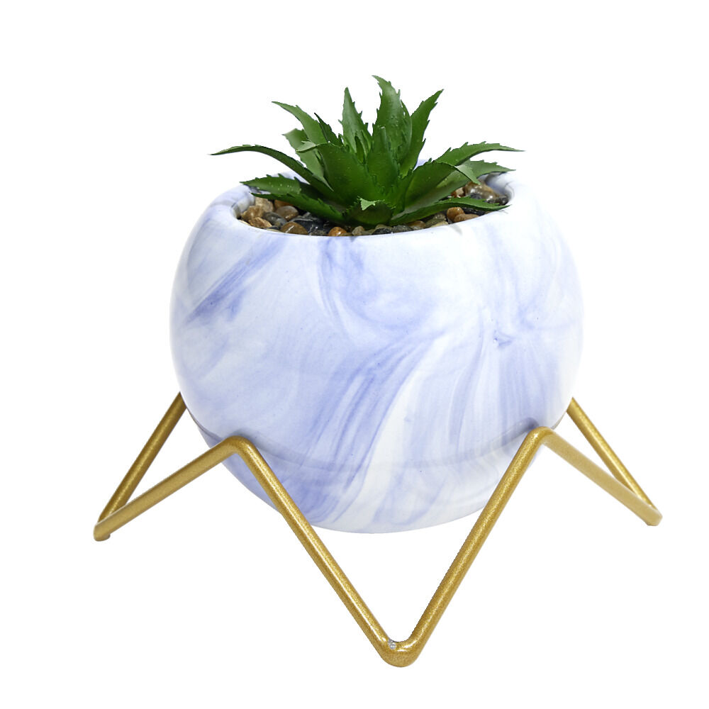 Fleur artificielle avec support en céramique 15x9,7xH8,8cm