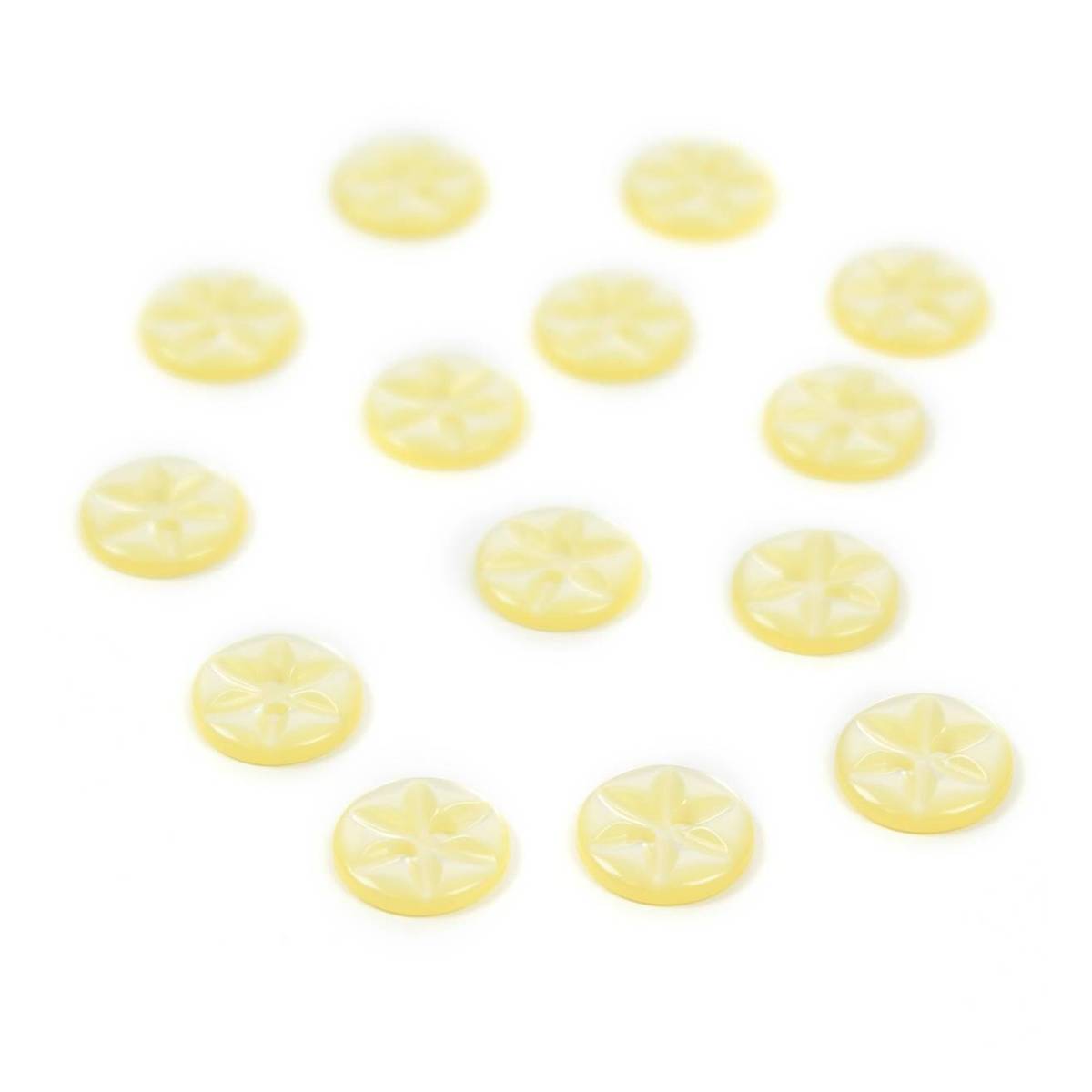Hemline Yellow Basic Star Button 14 Pack