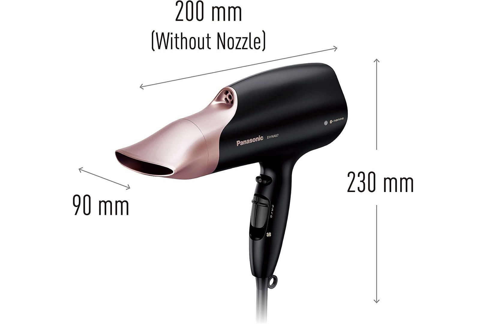 Panasonic EH-NA67 nanoe Hair Dryer with Diffuser and Oscillating Nozzle
