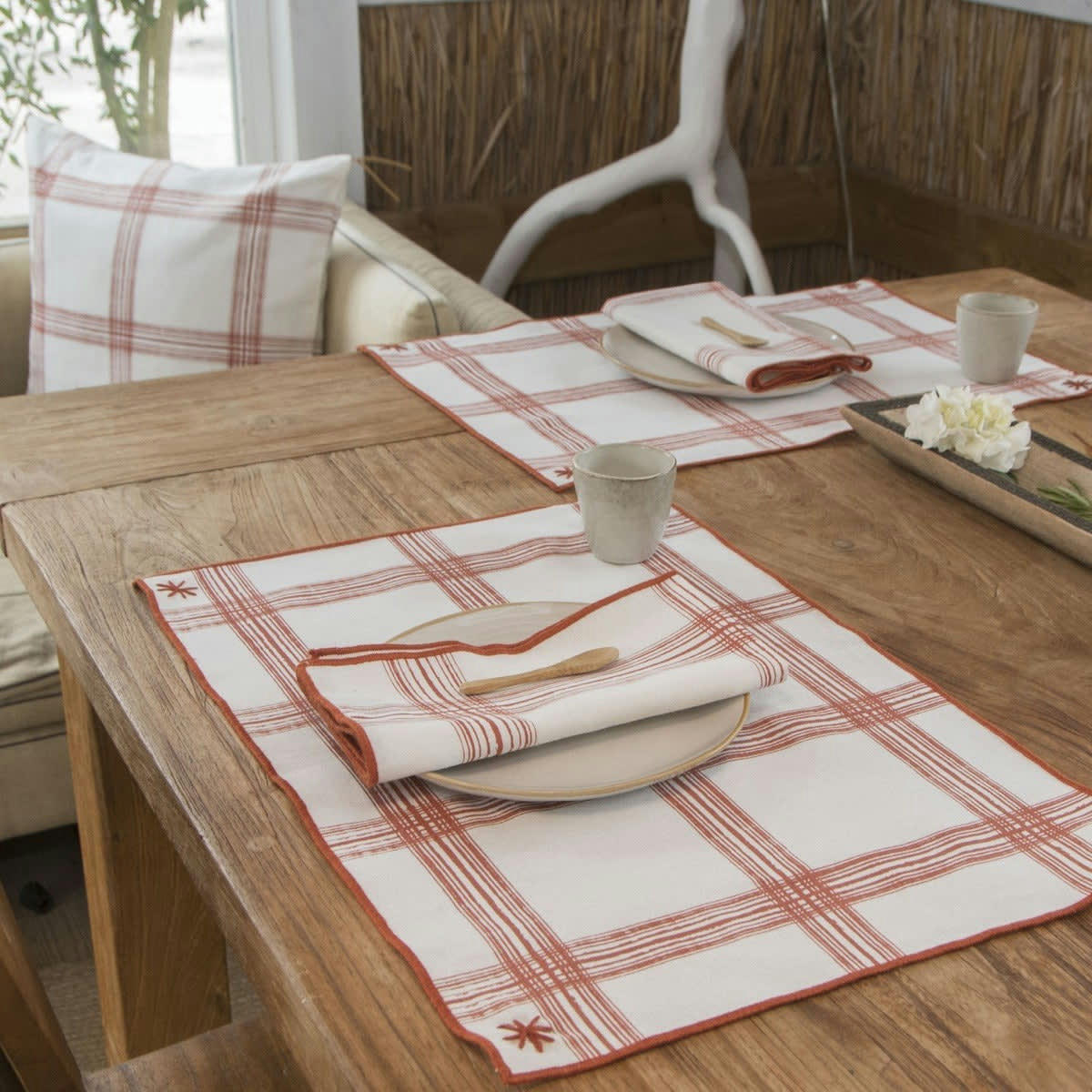 MADRAS - Sets de table (x4) coton  35x50 terracotta