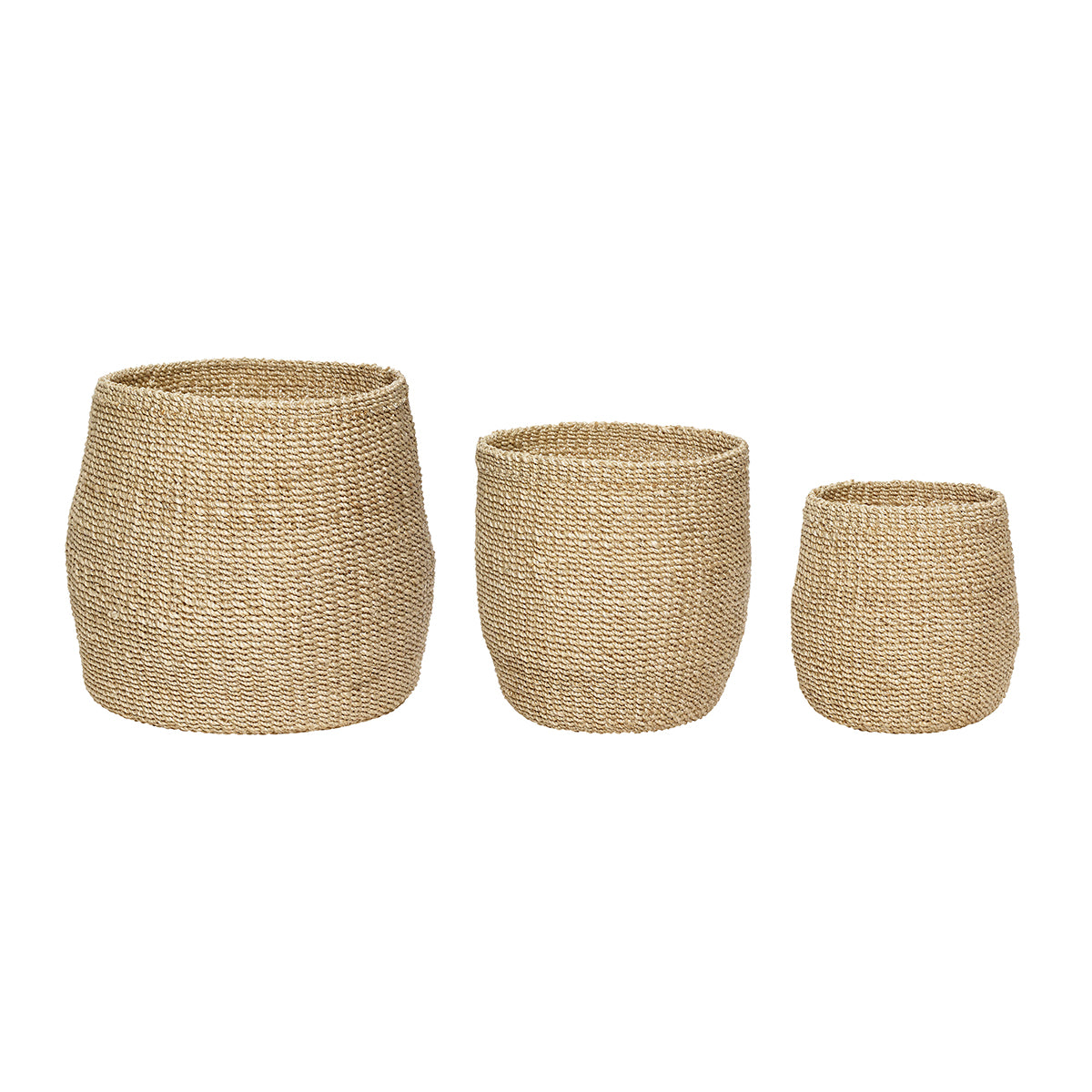 Hübsch manden Sort - abaca - ø19xh23, ø25xh28, ø29xh32cm