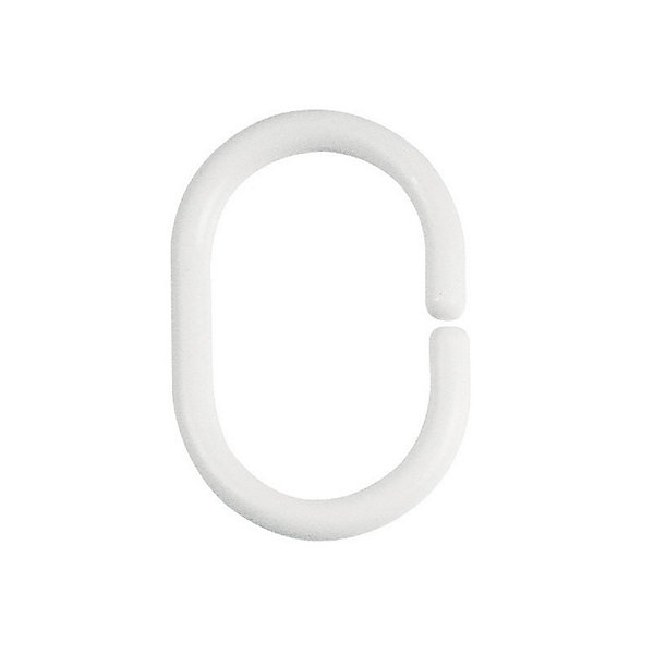 Lot de 12 anneaux pour rideaux de douche CMINOR Blanc Spirella