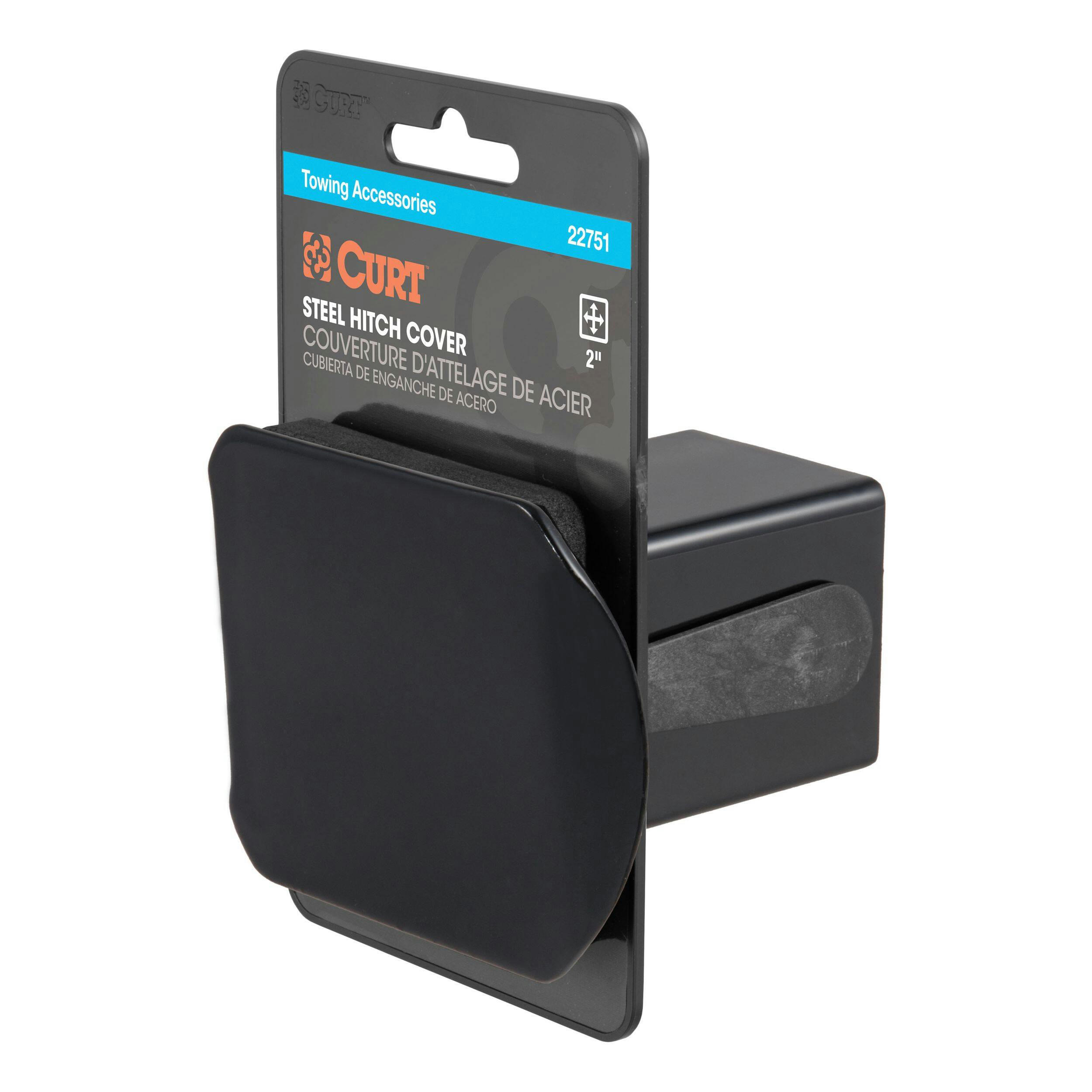 CURT Black Steel Hitch Tube Cover, 2-in (Packaged)