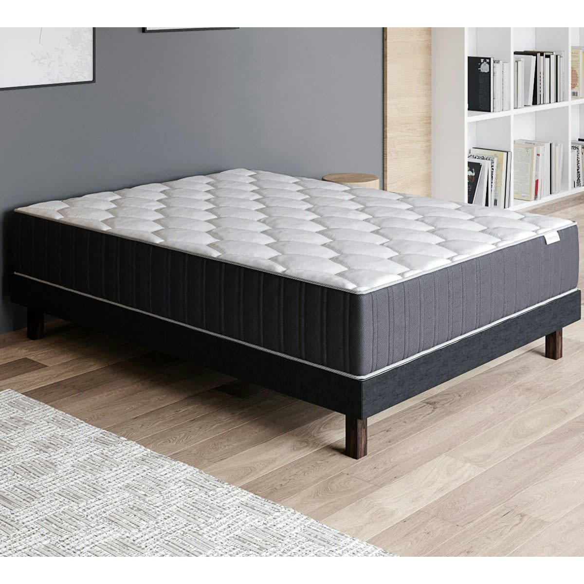 ENSEMBLE MEMO PRESTIGE - Ensemble Matelas 180x200 Mémoire de forme - Haute résistance + Sommier