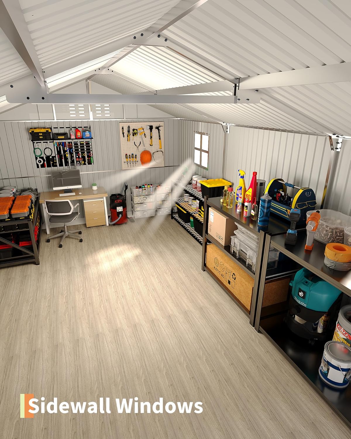 GarveeLife 12x20 FT Metal Carport  Enclosed Car Port with Reinforced Frame and Steel Roof for All-Weather Use  Metal Garage Shed for Full-Sized Pickup Trucks
