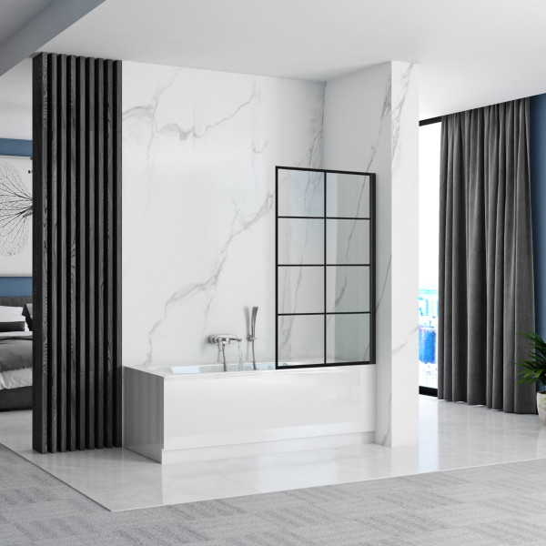 Parawan Na Wannę Stały Lagos-1 Fix 70X140 Black