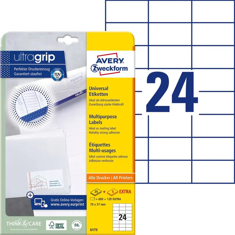 Etiketten 25er-Set Universal-Etiketten