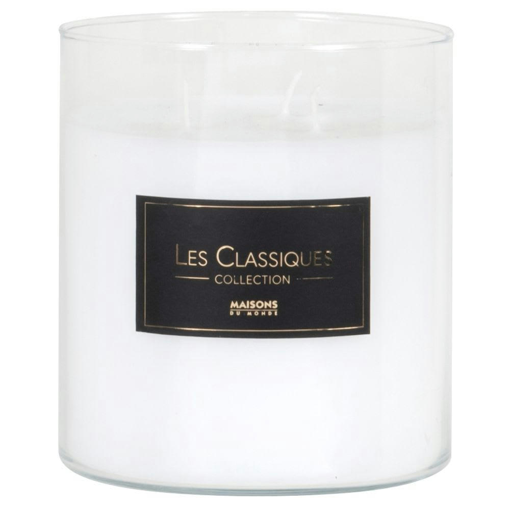 - Bougie blanche en verre