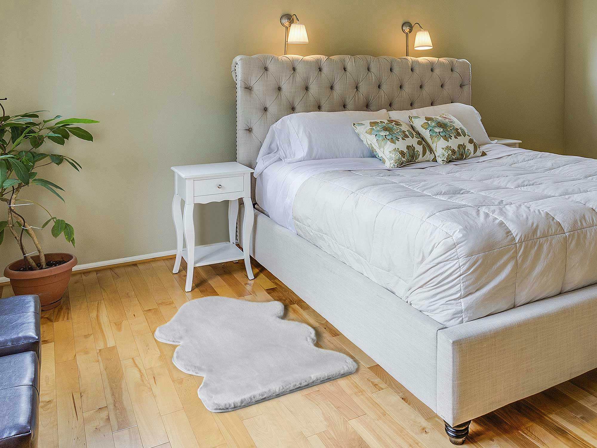 FOX - Tapis lavable extra doux en gris argenté, 60X90 cm