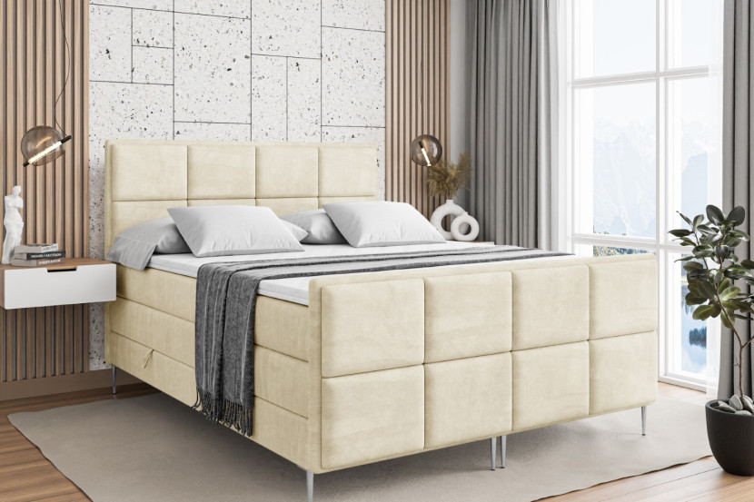 Łóżko kontynentalne - pojemnik, materac, nóżki NOVA-FS-Z KING 120x200 cm
