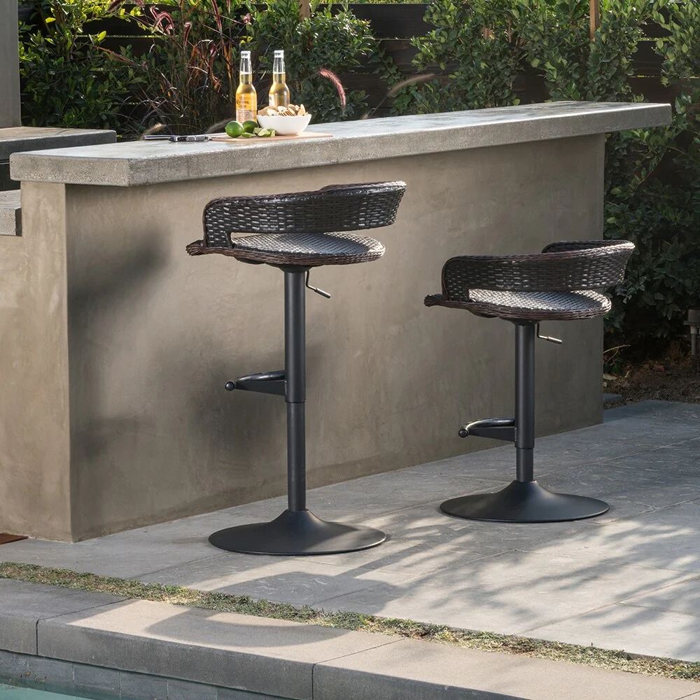 Portofino Comfort 2 Piece Outdoor Patio Barstools