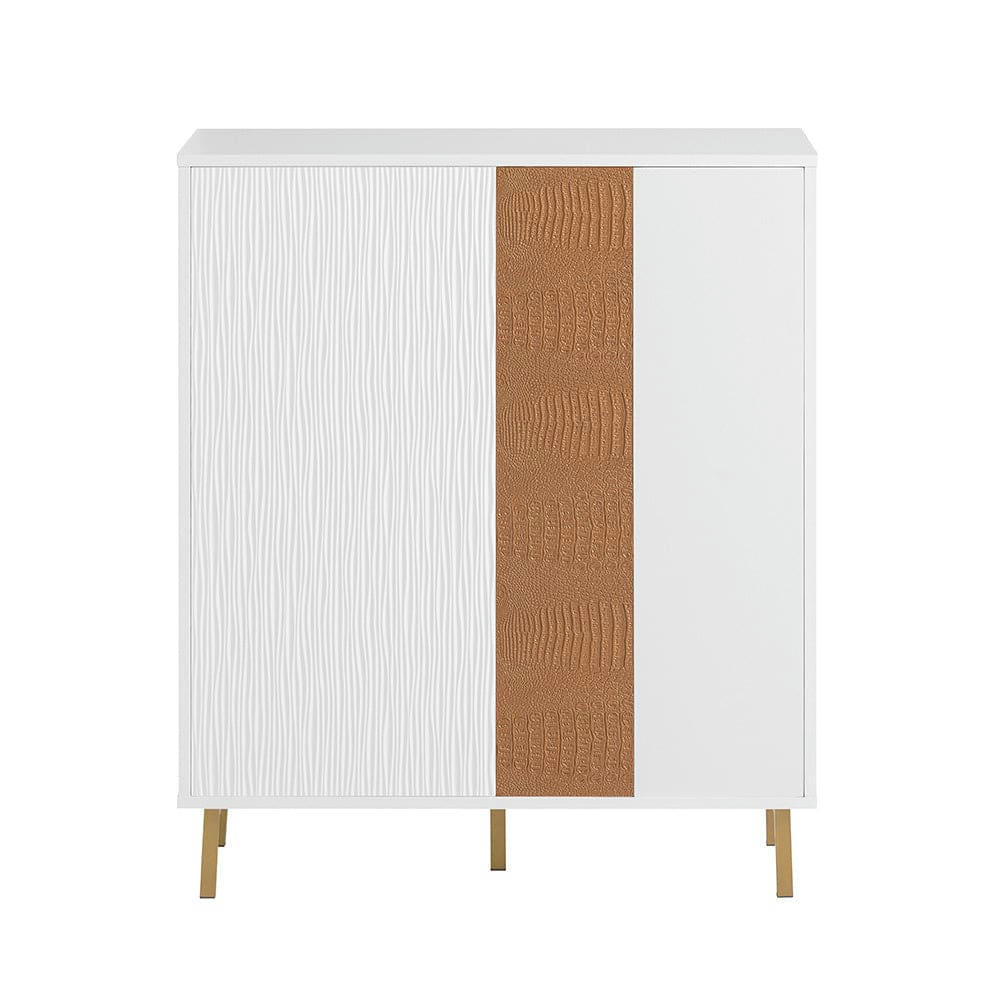 - Armoire de rangement 2 portes effet bois blanc