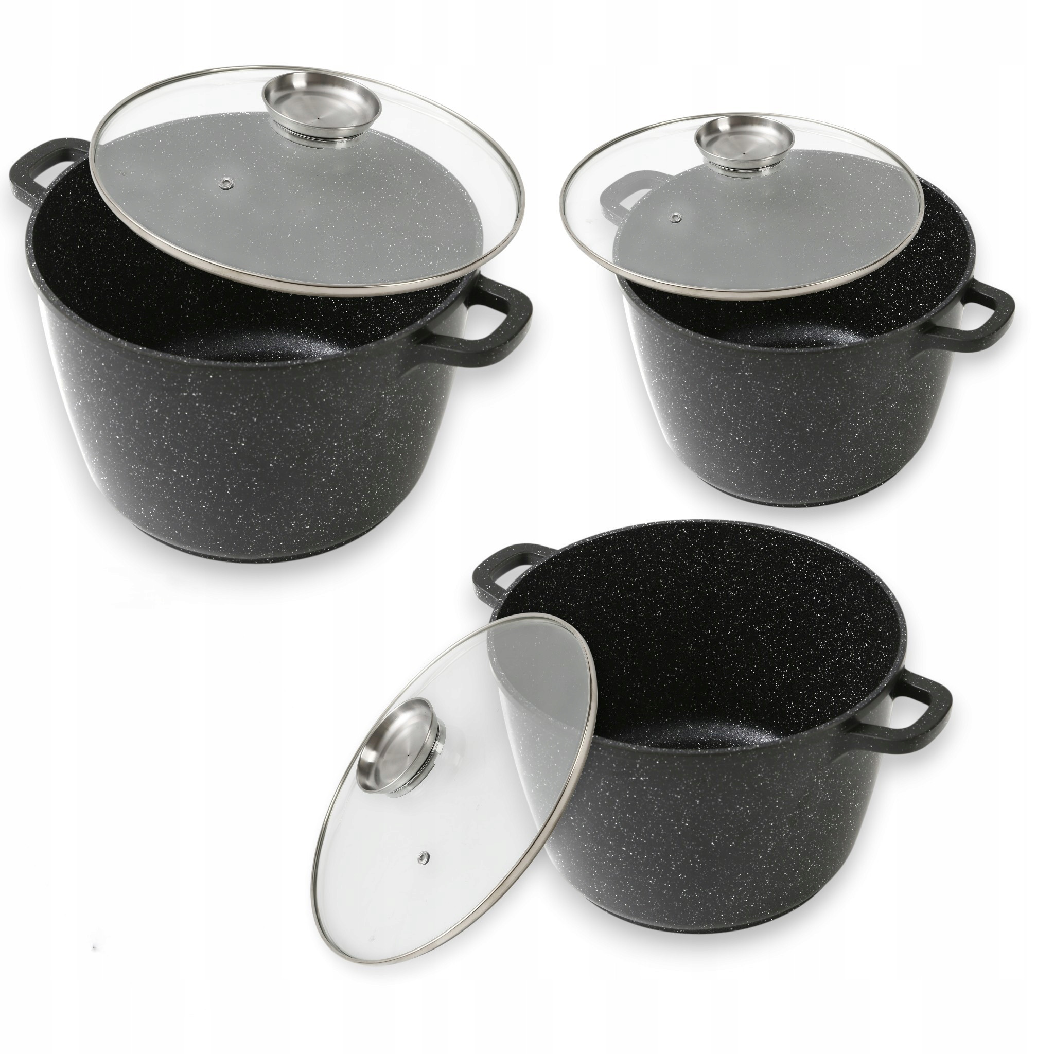 Zestaw Garnków Masterpan - 3 Szt. 7L / 10L / 14L Z Pokrywką