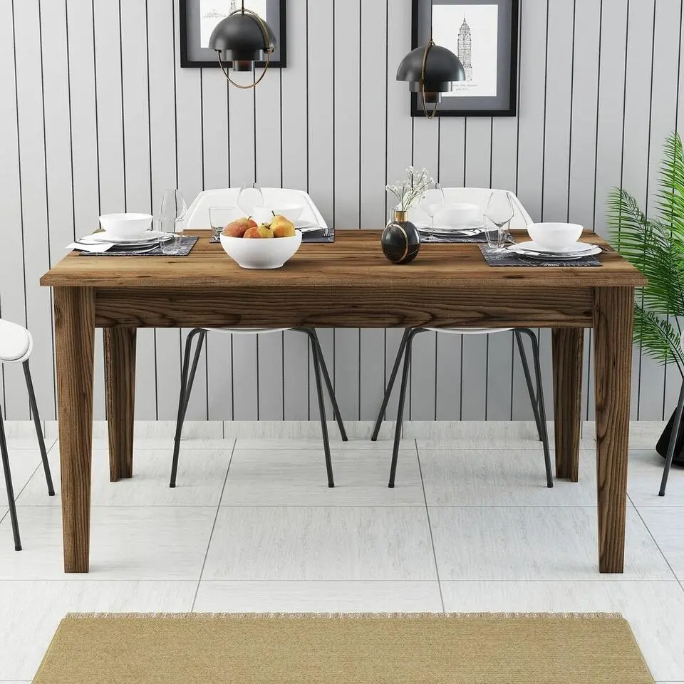 Calicosy - MILAN Eettafel zonder verlengstuk - Donker hout - 88x145x75 cm