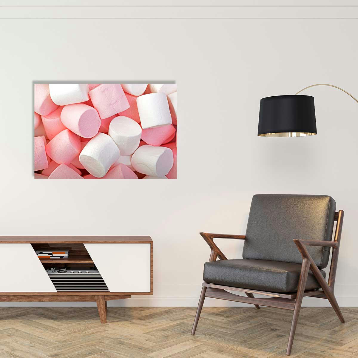 - Tableau chamallow imprimé sur toile 90x60cm