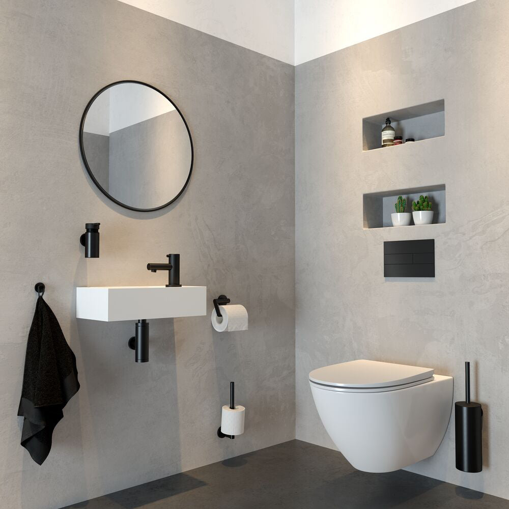 Tiger Noon Toiletaccessoireset - Toiletborstel met Houder - Toiletrolh