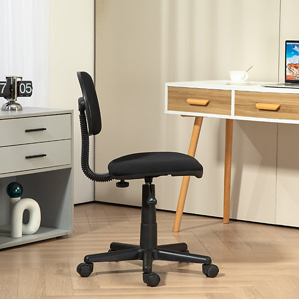 Chaise de Bureau Ergonomique - Tissu Respirant avec Dossier Ergonomique et Réglage Hauteur - Polyester Noir 51x43x85 cm