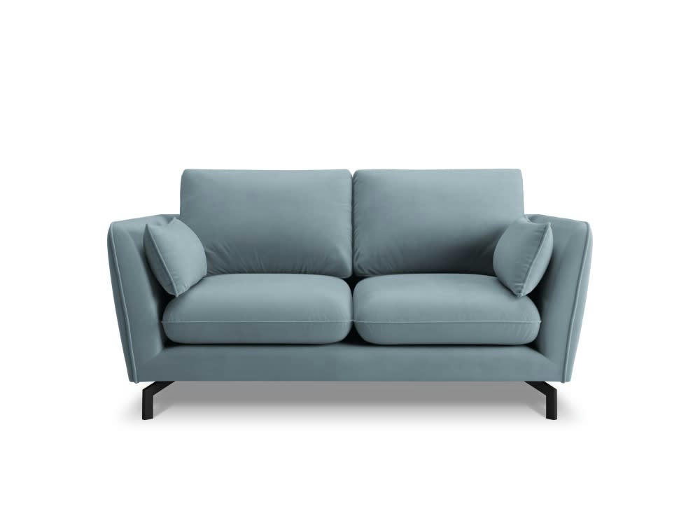 PODIUM - Canapé 2 places en velours bleu