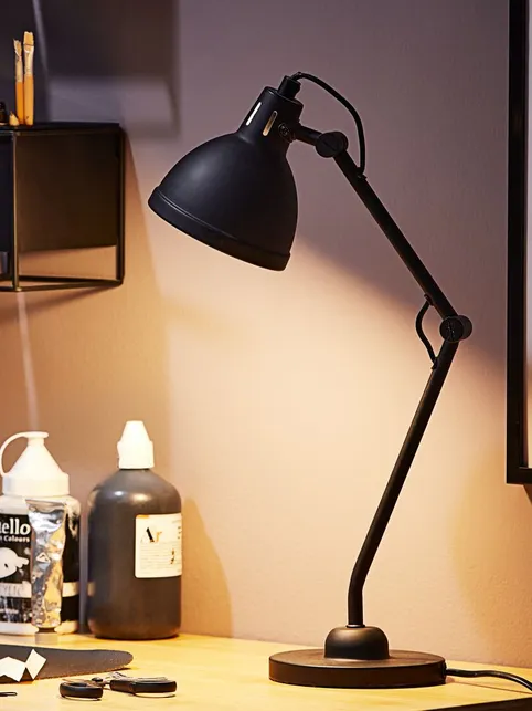 Bordlampe PATRIK Ø14xH45cm sort