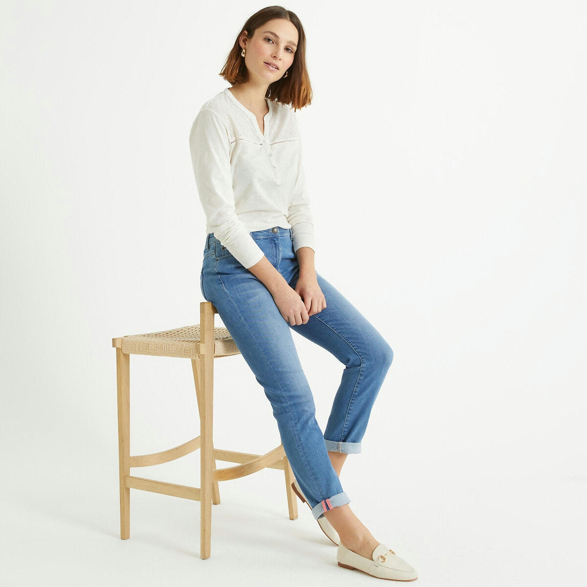 Jean regular, droit, denim stretch