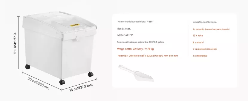 Gastronomiczne pojemniki do przechowywania na kółkach 3x40 l