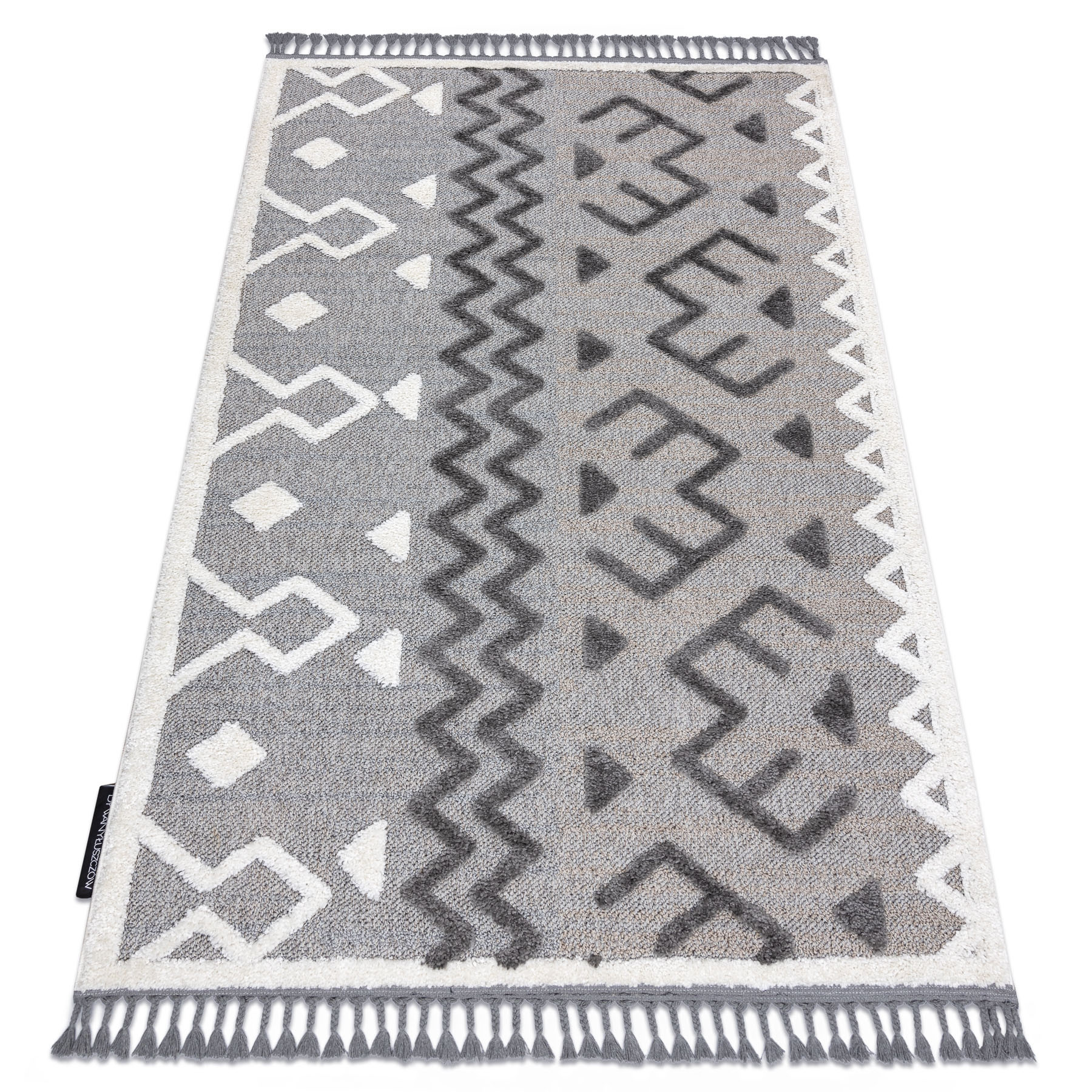 Dywan MAROC P659 Aztec, etno szary Frędzle berberyjski 120x170 cm