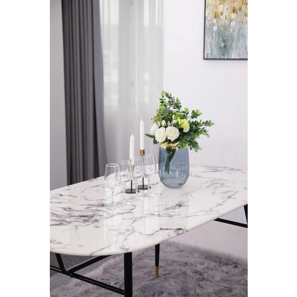 Esstisch, BxT: 160 x 90 cm, glas|metall