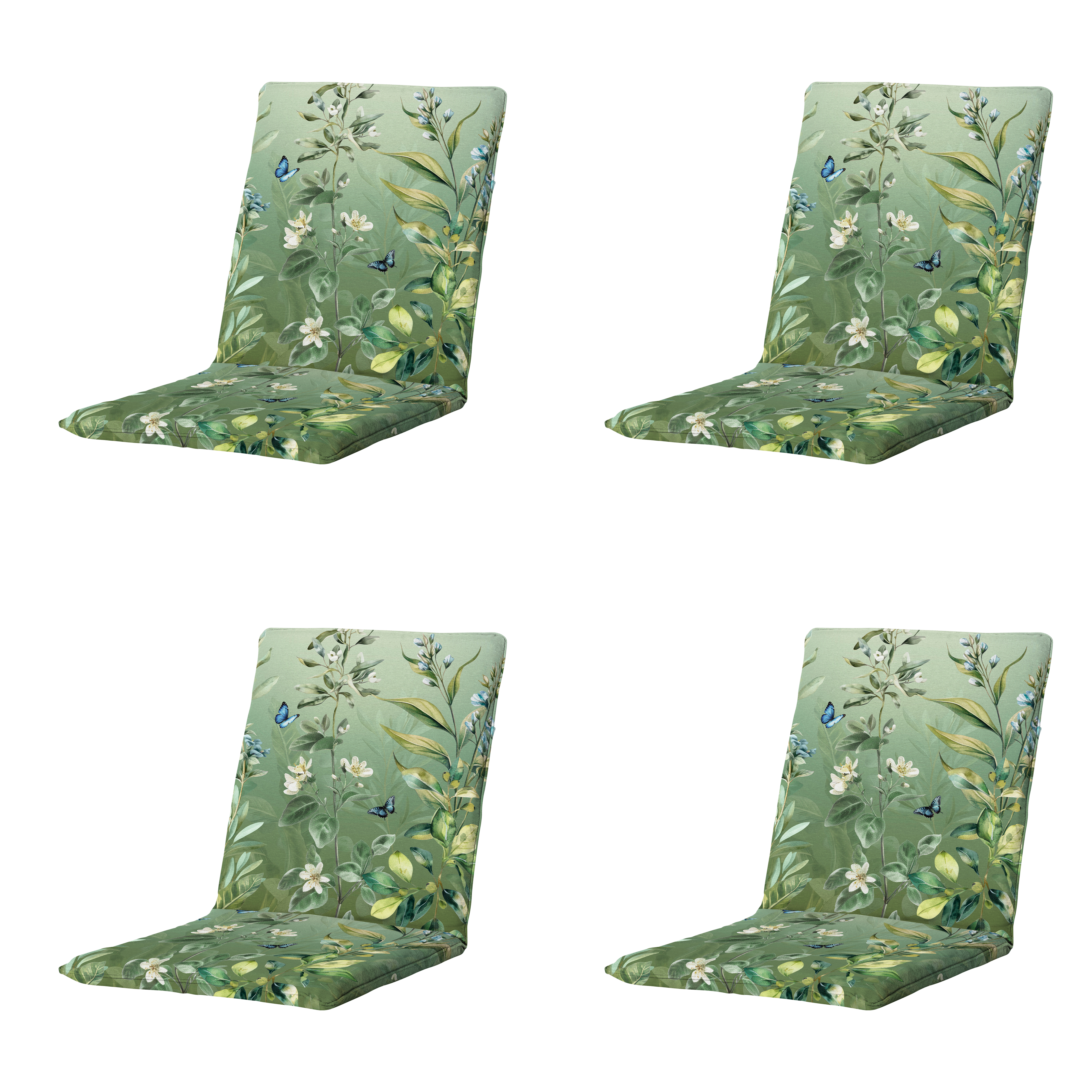 Madison stapelstoelkussen Elisa - groen - 97x49x5cm - set van 4