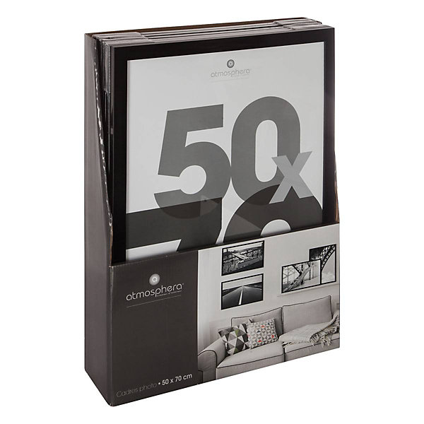 Cadre photo Lise - verre - noir - 50x70 cm - Atmosphera