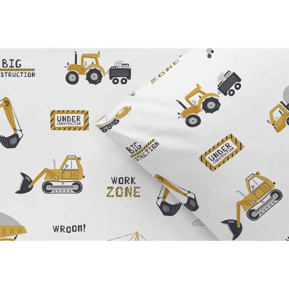 Dekbedovertrek Joel - wit/geel - 140x200 cm