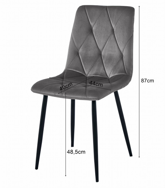 Zestaw do jadalni stół 120x80 dąb craft   4 krzesła LIBRA welur szare