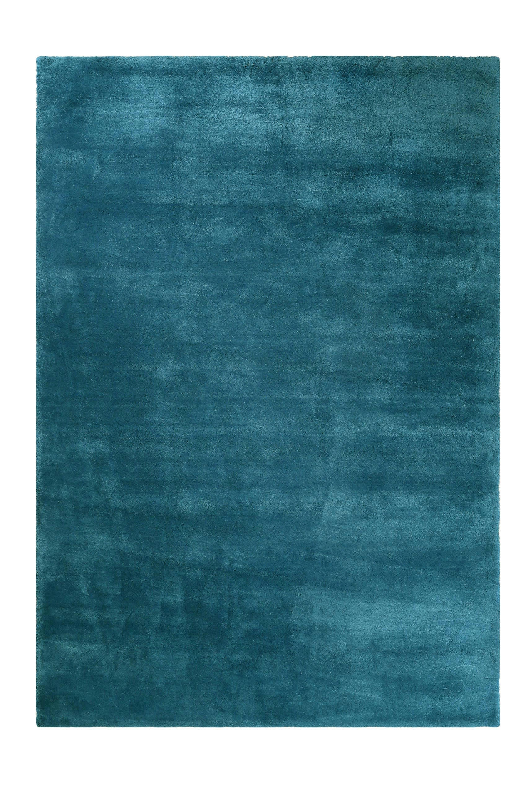 LOFT - Tapis tufté poils longs bleu pétrole doux 230x160