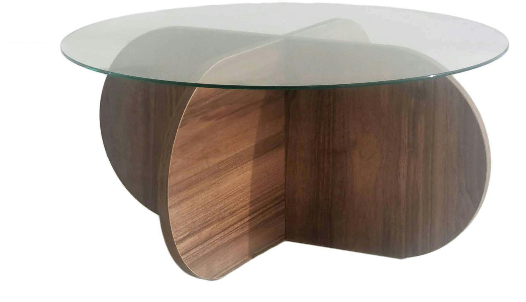 VENAS - Table basse en verre et aggloméré bubble