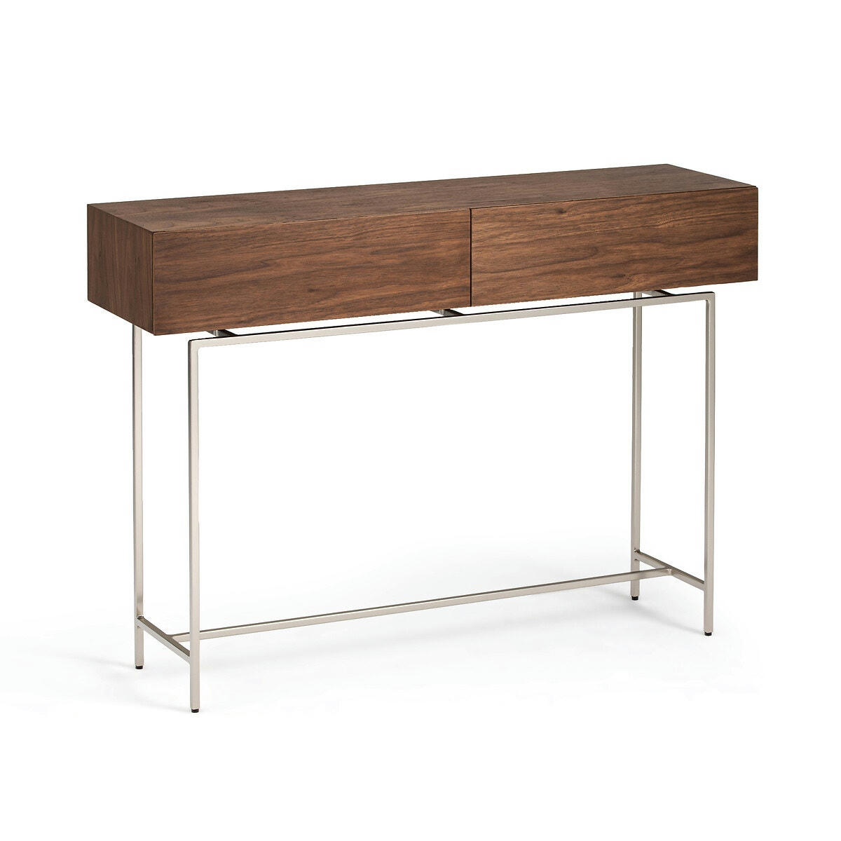 Console noyer, 2 tiroirs, Oreko