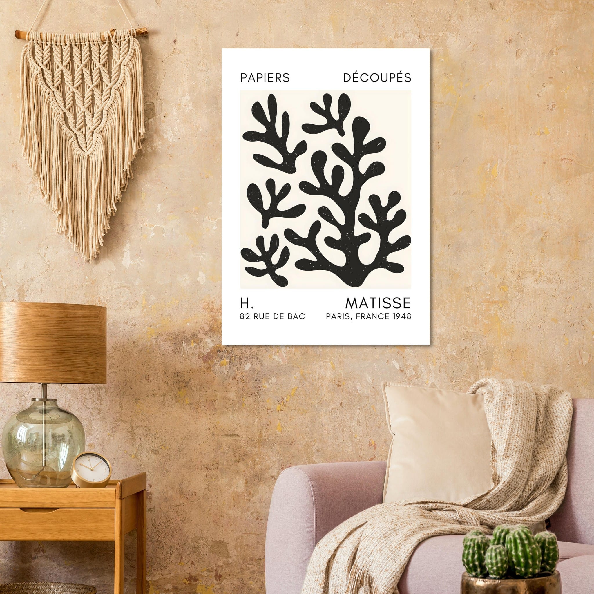 Artfulprints Poster Matisse – Coral shadows black  - 70x100 cm - Zwart