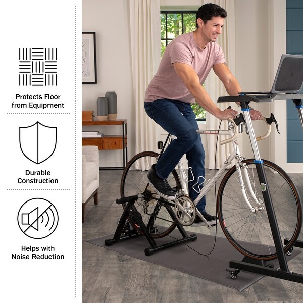 Wakeman 30x60in Exercise Bike Mat - 0.23in Thick Workout or Treadmill Pad