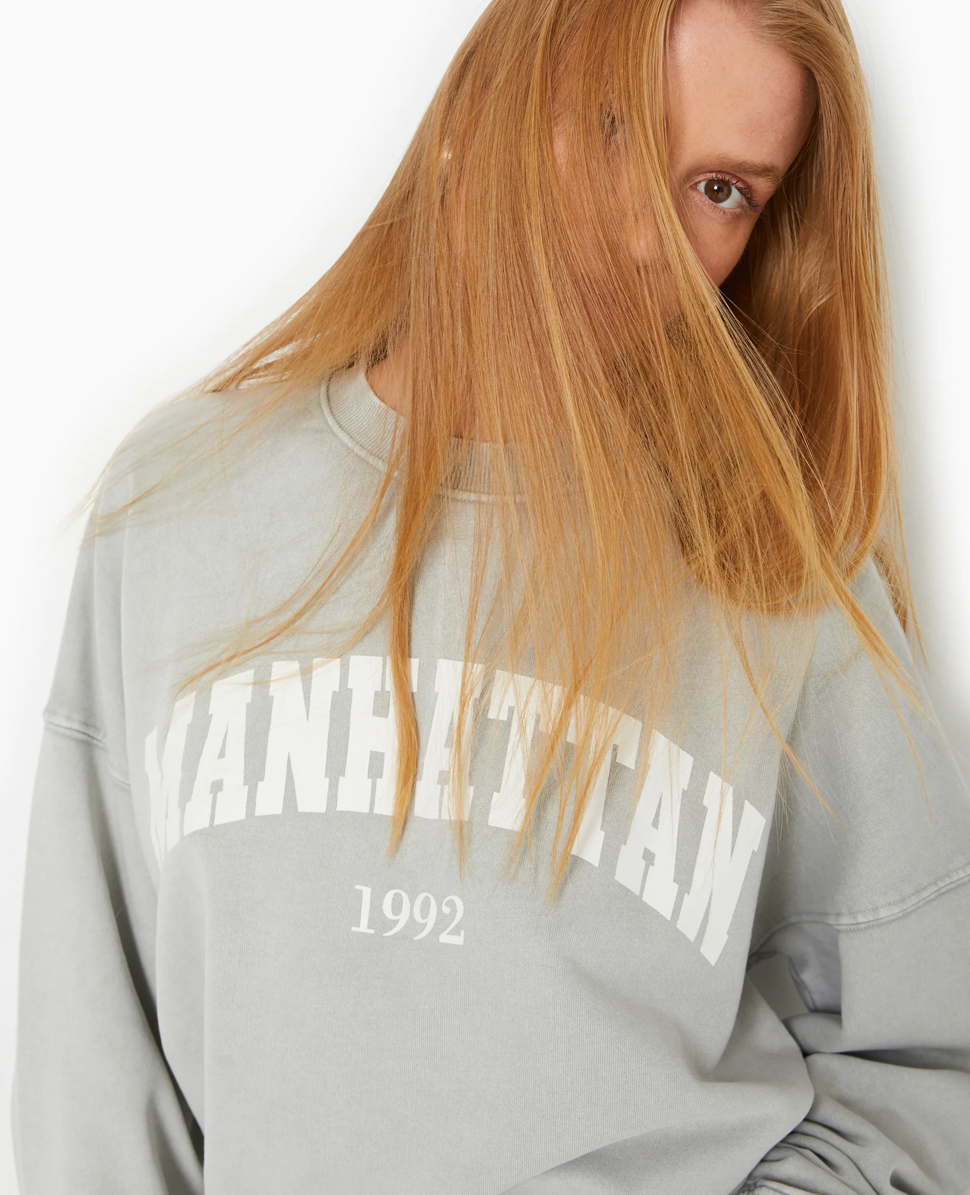 Sweat délavé acid wash avec print