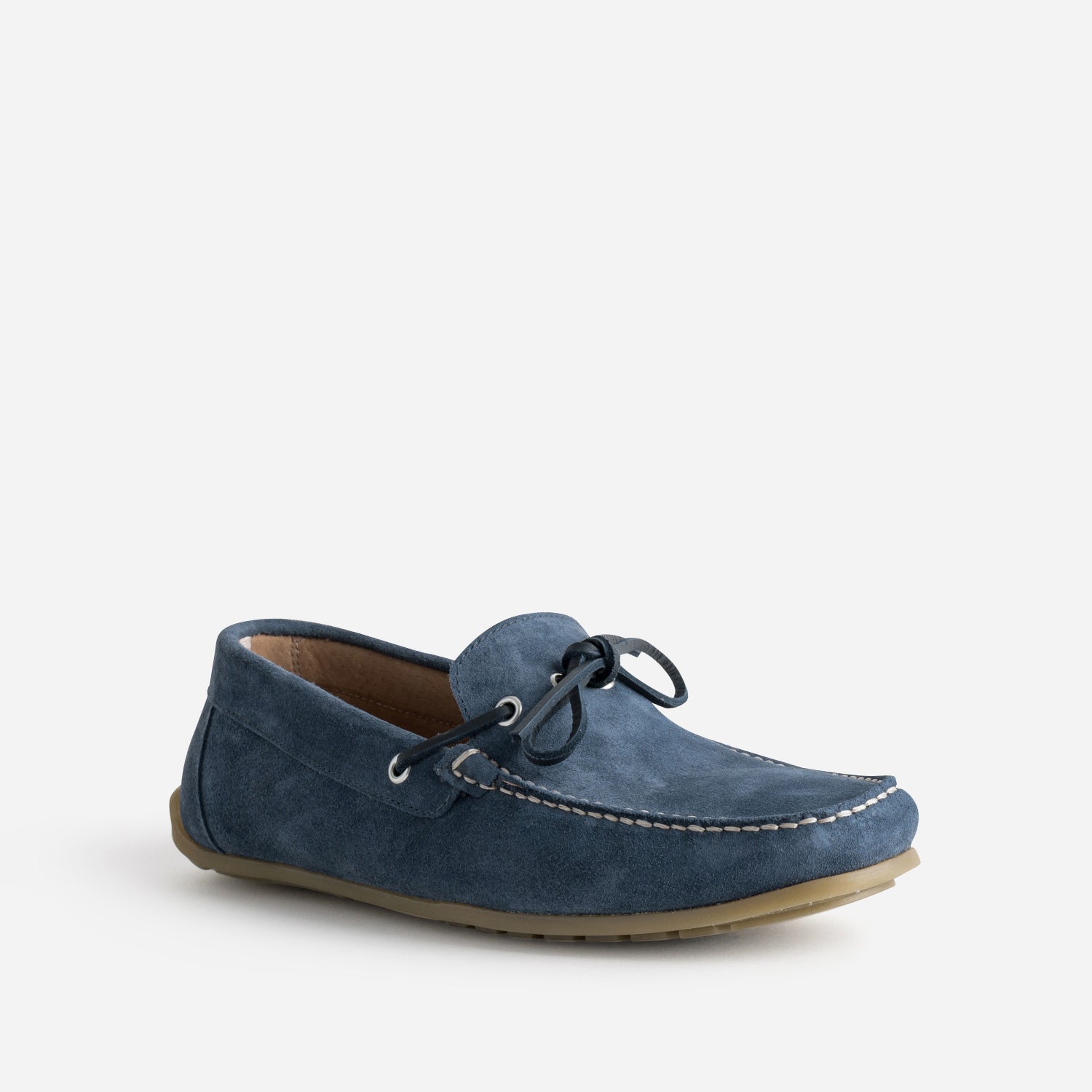 Mocassin-bateau marine cuir velours