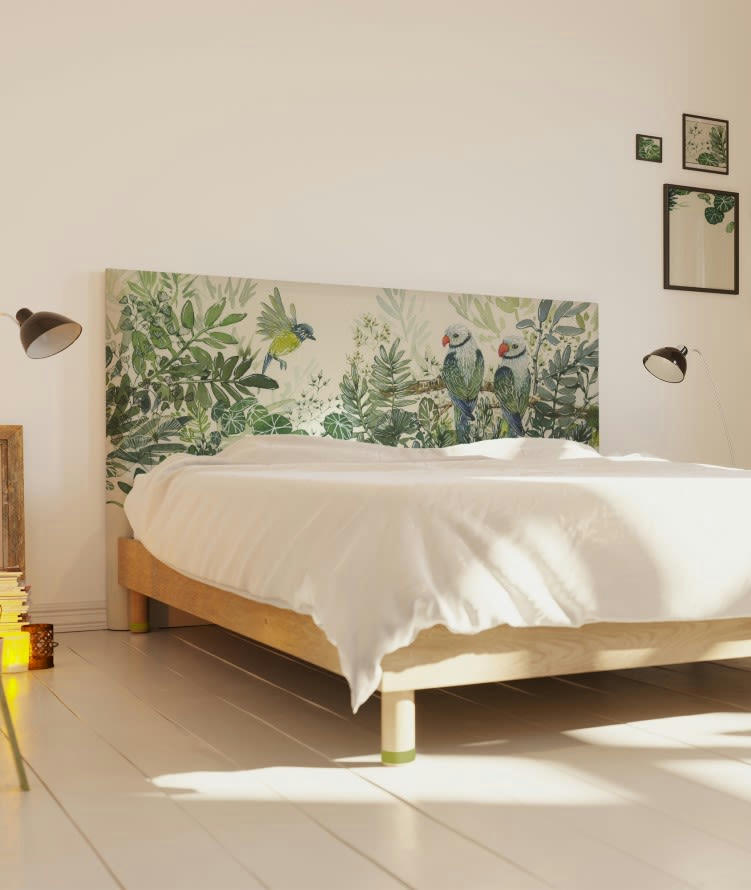 LES INSÉPARABLES - Tête de lit avec housse Vert 180 cm