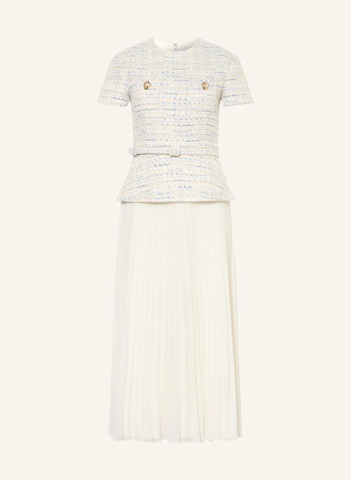 self-portrait Kleid mit Glitzergarn im Materialmix