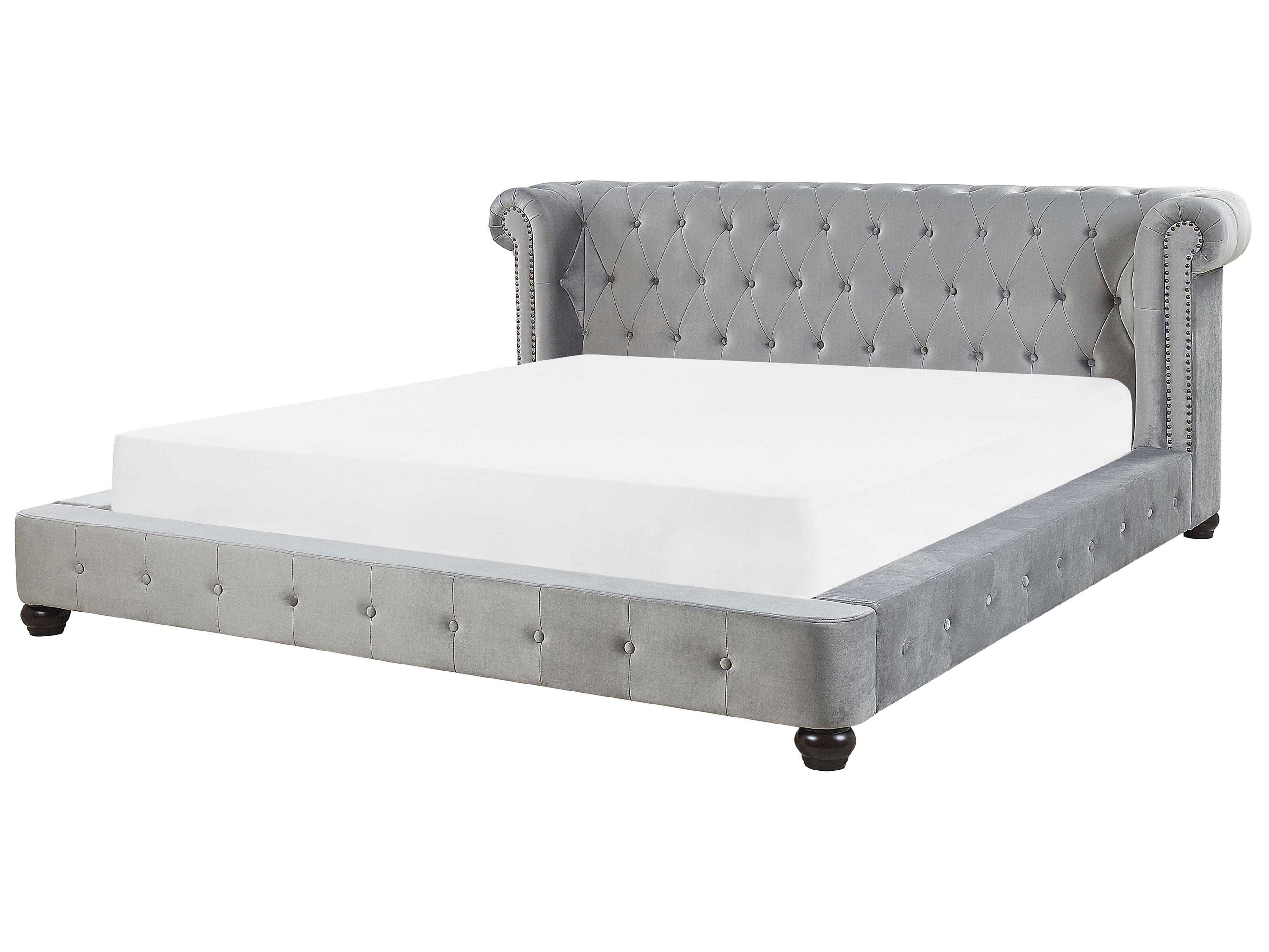 Bed Velvet CAVAILLON 180 x 200 cm (EU Super King) Light Grey