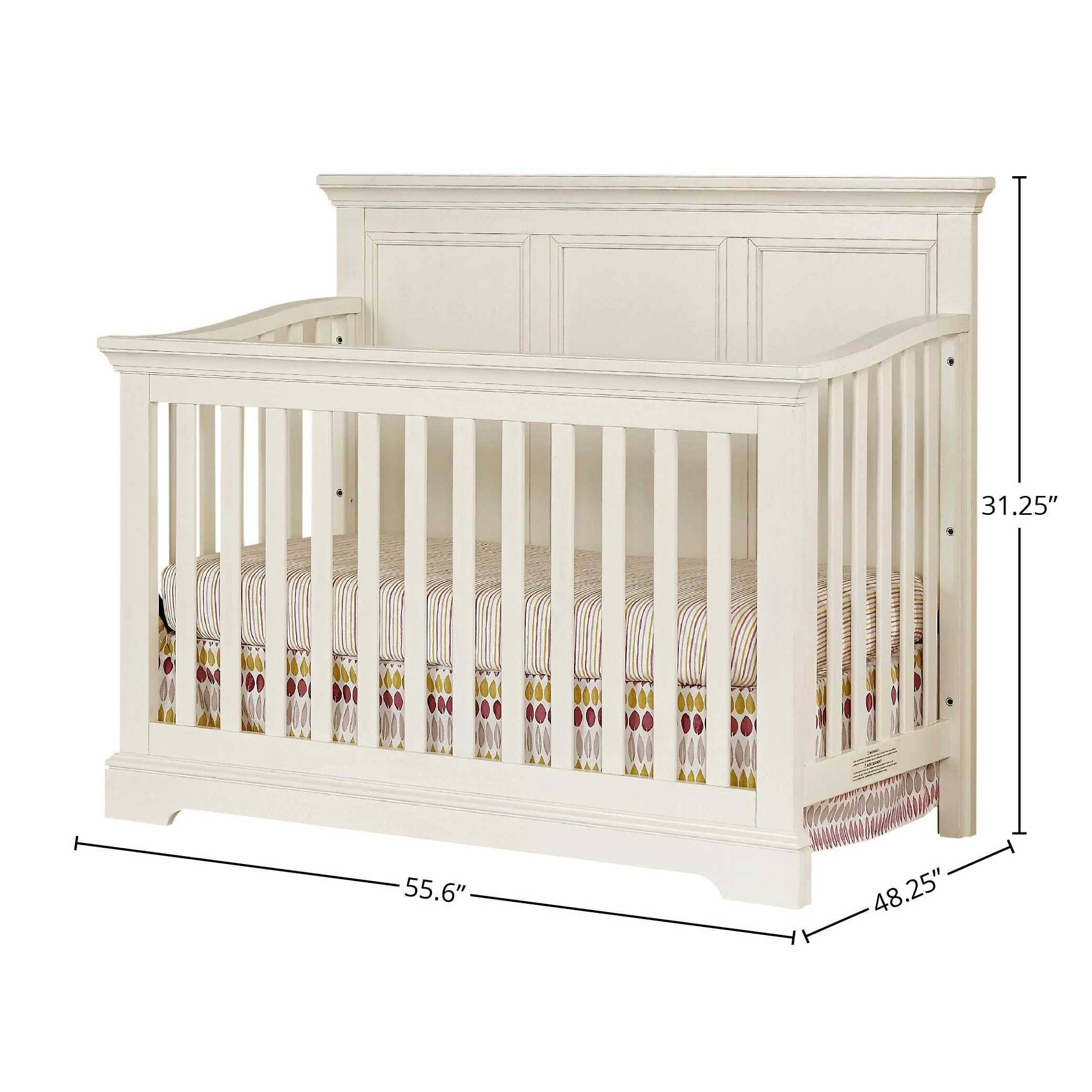 Hanley 56 Wide Convertible Crib, Chalk