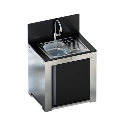 Module Évier rectangulaire 80 cm Modulo - Inox et Noir - ENO