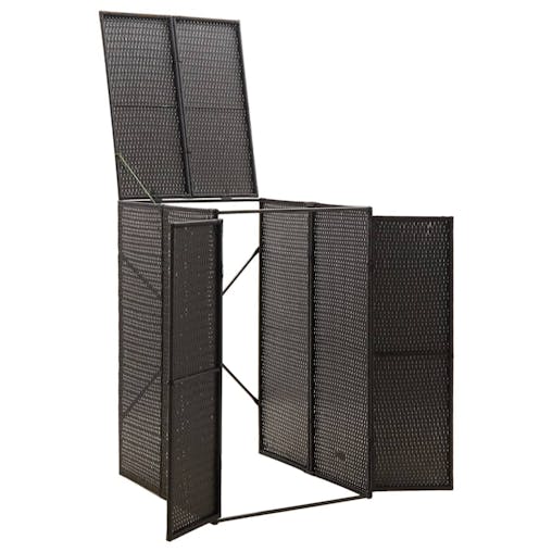 NNEVL Single Wheelie Bin Shed Black 70x80x117 cm Poly Rattan