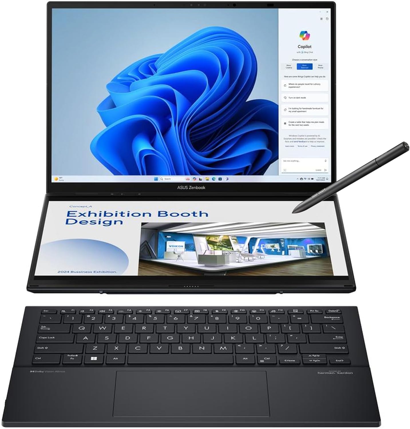 ASUS Zenbook Duo Laptop  Dual 14” OLED 3K 120Hz Touch Display  Evo  Intel Core Ultra 9 285H  Intel Arc Graphics  32GB RAM  1TB SSD  Windows 11  UX8406CA-PS99T