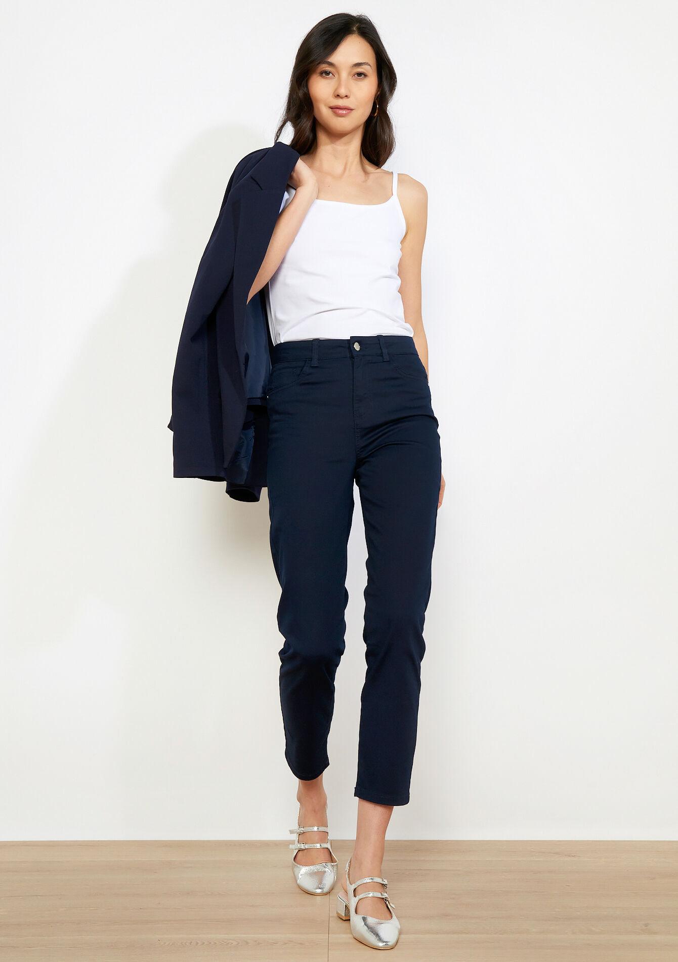 Slim enkellange broek