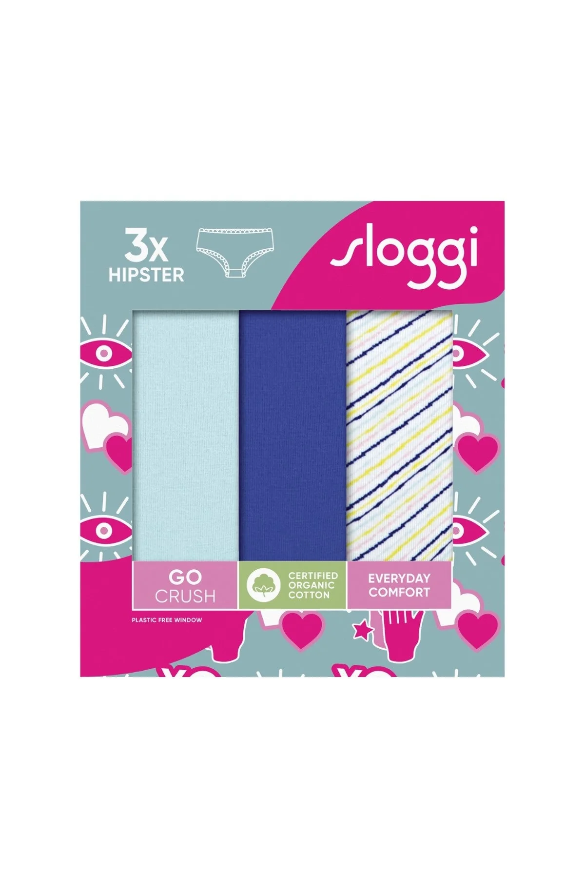 3 Pack Blue Go Crush Hipster Briefs